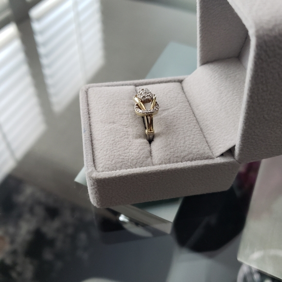 925 sterling , gold, diamond ring - Picture 6 of 11